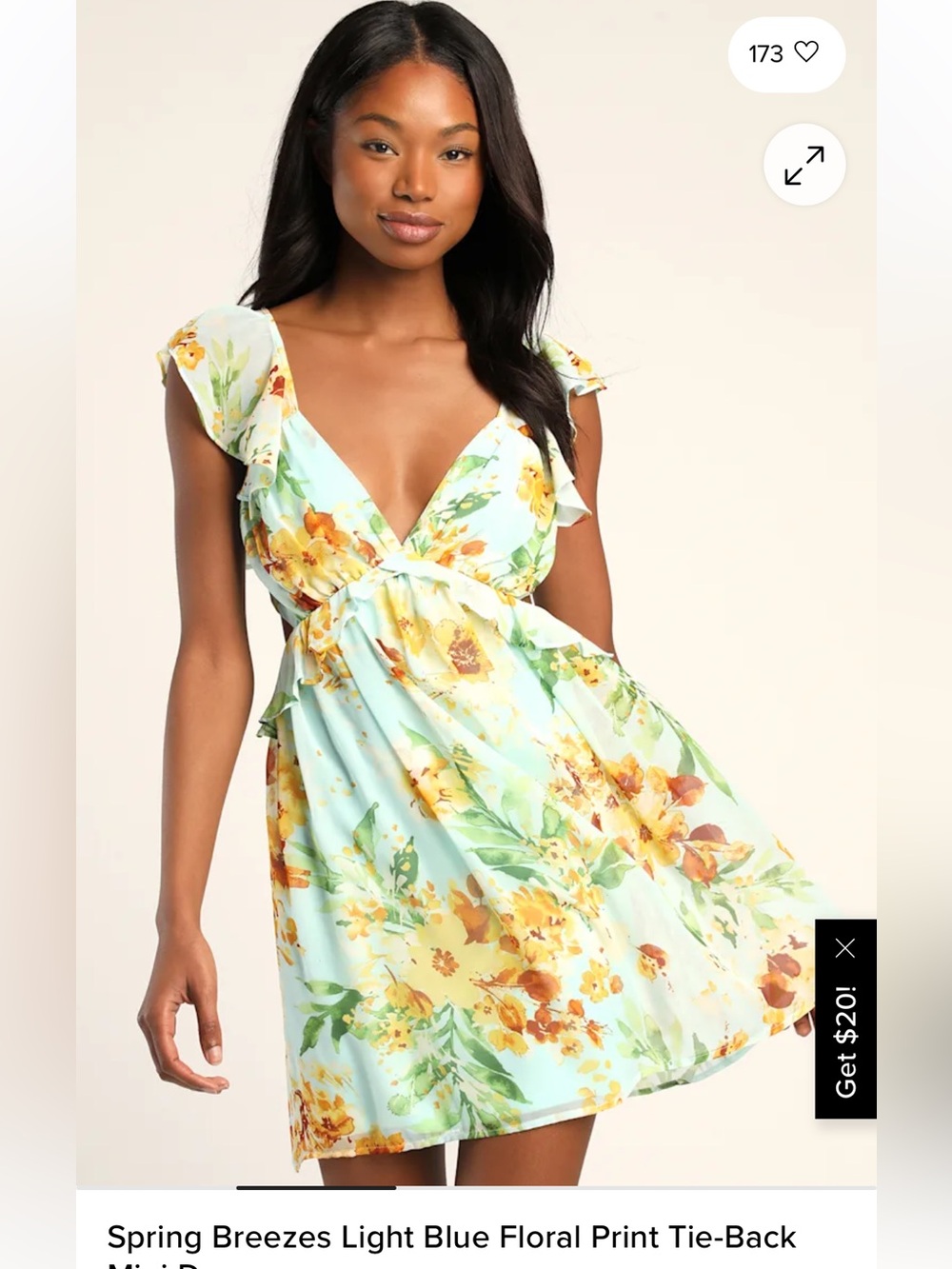 NWT Lulu's Mint and Floral Dress